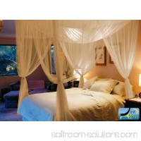 Four Corner Post Elegant Mosquito Net Bed Canopy Set, Beige, Full/Queen/King 570553490